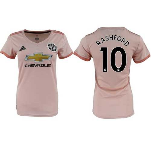 Womens Manchester United #10 Rashford Away Soccer Club Jersey Womens Manchester United #10 Rashford Away Soccer Club Jersey