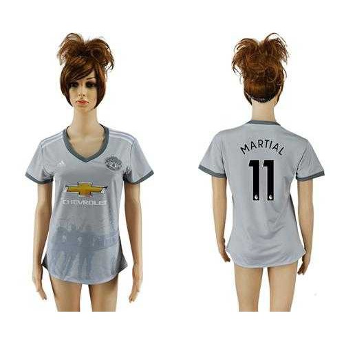 Womens Manchester United #11 Martial Sec Away Soccer Club Jersey Womens Manchester United #11 Martial Sec Away Soccer Club Jersey