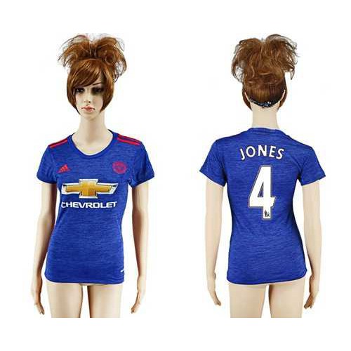 Womens Manchester United #4 Jones Away Soccer Club Jersey Womens Manchester United #4 Jones Away Soccer Club Jersey