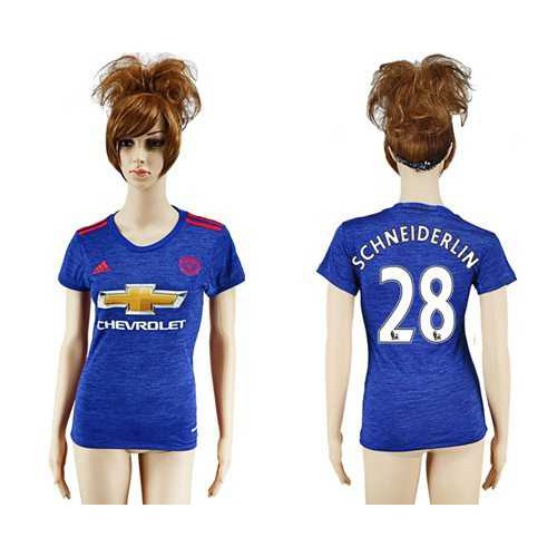 Womens Manchester United #28 Schneiderlin Away Soccer Club Jersey Womens Manchester United #28 Schneiderlin Away Soccer Club Jersey