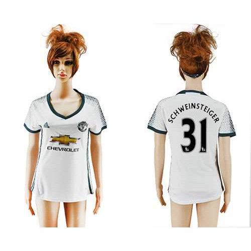 Womens Manchester United #31 Schweinsteiger Sec Away Soccer Club Jersey Womens Manchester United #31 Schweinsteiger Sec Away Soccer Club Jersey