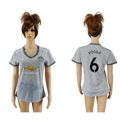 Womens Manchester United #6 Pogba Sec Away Soccer Club Jersey Womens Manchester United #6 Pogba Sec Away Soccer Club Jersey