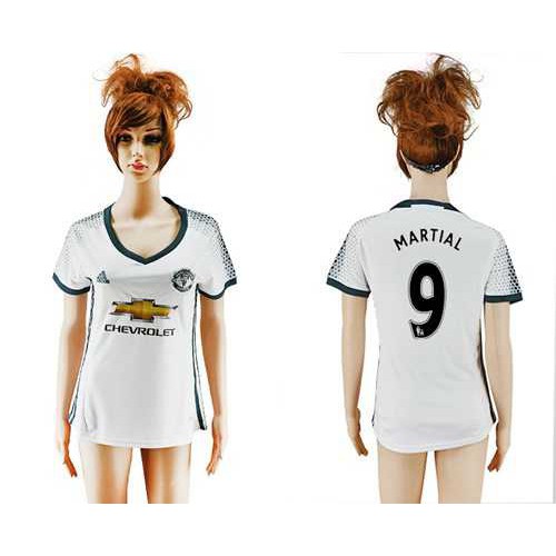 Womens Manchester United #9 Martial Sec Away Soccer Club Jersey Womens Manchester United #9 Martial Sec Away Soccer Club Jersey