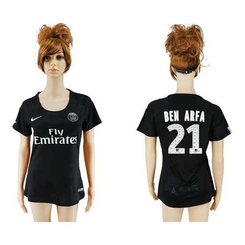 Womens Paris Saint-Germain #21 Ben Arfa Sec Away Soccer Club Jersey Womens Paris Saint-Germain #21 Ben Arfa Sec Away Soccer Club Jersey