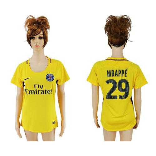 Womens Paris Saint-Germain #29 Mbappe Away Soccer Club Jersey Womens Paris Saint-Germain #29 Mbappe Away Soccer Club Jersey