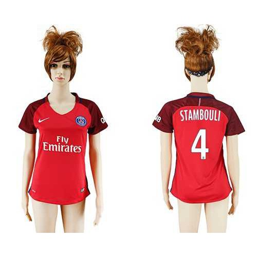 Womens Paris Saint-Germain #4 Stambouli Away Soccer Club Jersey Womens Paris Saint-Germain #4 Stambouli Away Soccer Club Jersey