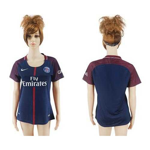 Womens Paris Saint-Germain Blank Home Soccer Club Jersey Womens Paris Saint-Germain Blank Home Soccer Club Jersey