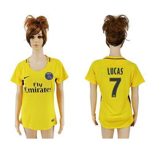 Womens Paris Saint-Germain #7 Lucas Away Soccer Club Jersey Womens Paris Saint-Germain #7 Lucas Away Soccer Club Jersey