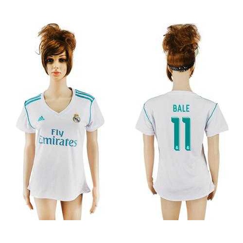 Womens Real Madrid #11 Bale Home Soccer Club Jersey Womens Real Madrid #11 Bale Home Soccer Club Jersey