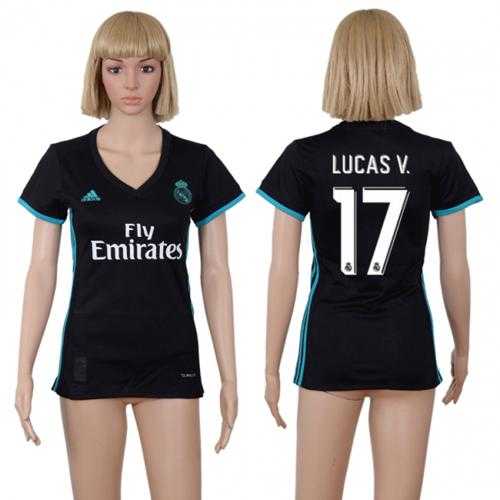 Womens Real Madrid #17 Lucas V. Away Soccer Club Jersey Womens Real Madrid #17 Lucas V. Away Soccer Club Jersey