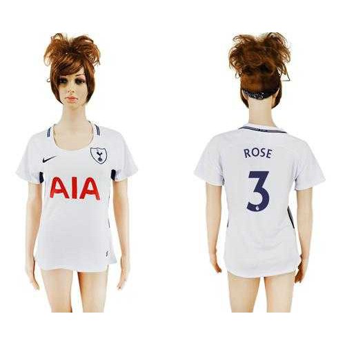 Womens Tottenham Hotspur #3 Rose Home Soccer Club Jersey Womens Tottenham Hotspur #3 Rose Home Soccer Club Jersey