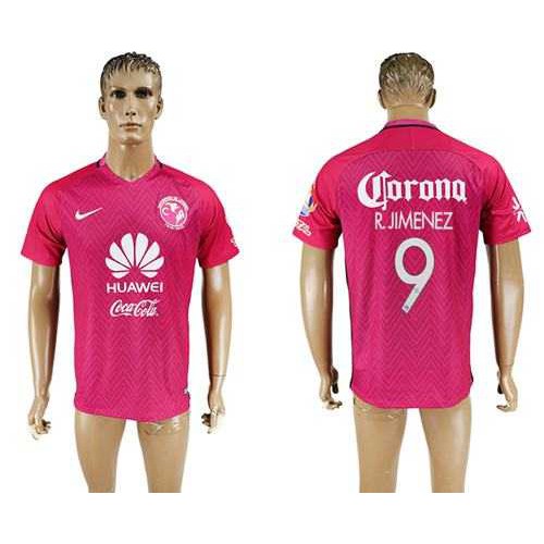 America #9 R.Jimenez Pink Soccer Club Jersey America #9 R.Jimenez Pink Soccer Club Jersey