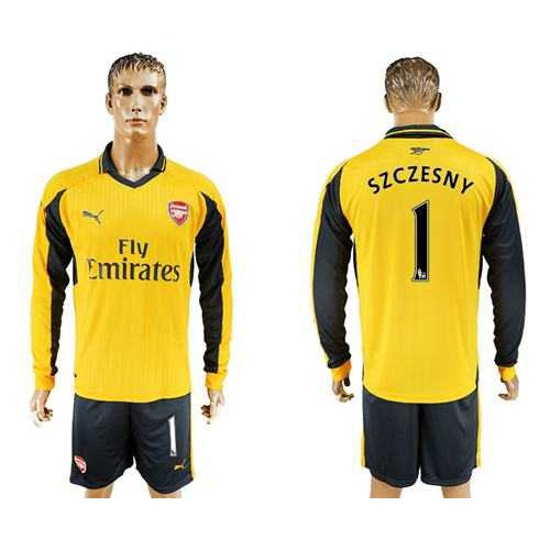 Arsenal #1 Szczesny Away Long Sleeves Soccer Club Jersey Arsenal #1 Szczesny Away Long Sleeves Soccer Club Jersey