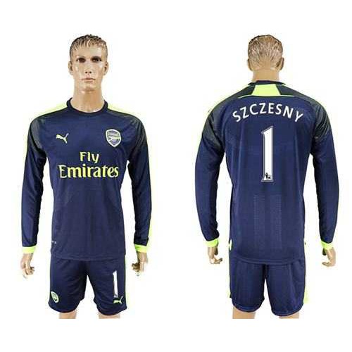 Arsenal #1 Szczesny Sec Away Long Sleeves Soccer Club Jersey Arsenal #1 Szczesny Sec Away Long Sleeves Soccer Club Jersey