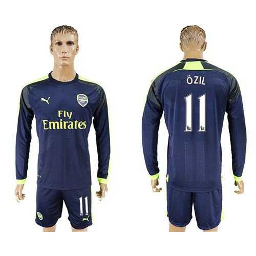 Arsenal #11 Ozil Sec Away Long Sleeves Soccer Club Jersey Arsenal #11 Ozil Sec Away Long Sleeves Soccer Club Jersey