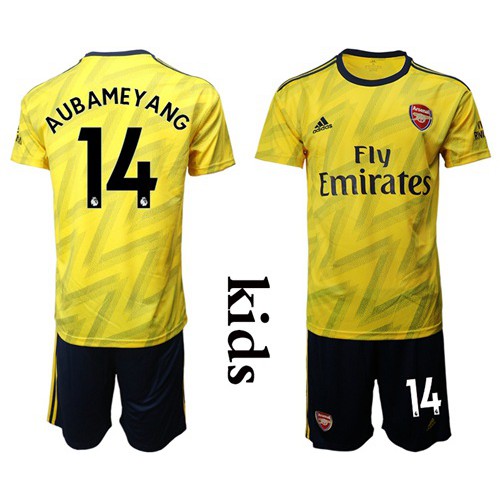 Arsenal #14 Aubameyang Away Kid Soccer Club Jersey Arsenal #14 Aubameyang Away Kid Soccer Club Jersey