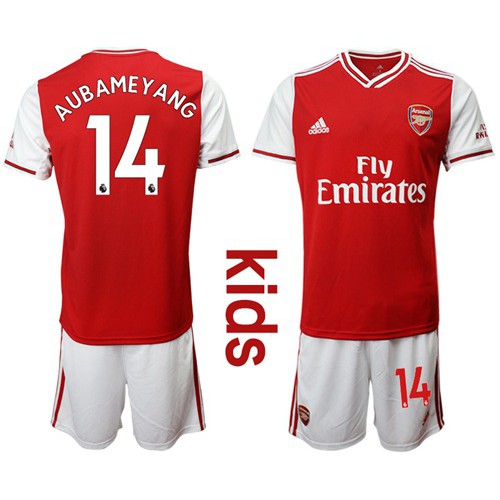 Arsenal #14 Aubameyang Home Kid Soccer Club Jersey Arsenal #14 Aubameyang Home Kid Soccer Club Jersey