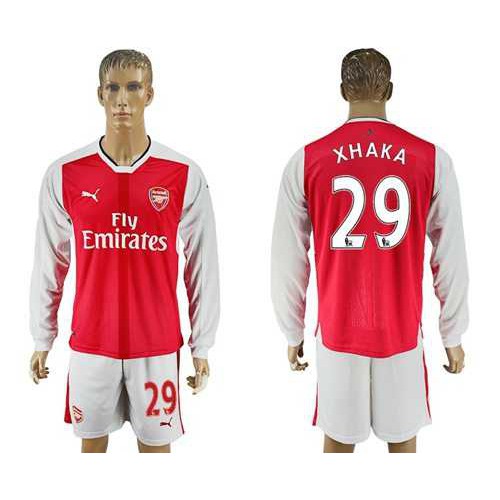 Arsenal #29 Xhaka Red Home Long Sleeves Soccer Club Jersey Arsenal #29 Xhaka Red Home Long Sleeves Soccer Club Jersey