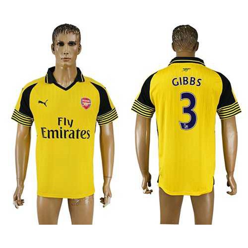 Arsenal #3 Gibbs Away Soccer Club Jersey Arsenal #3 Gibbs Away Soccer Club Jersey