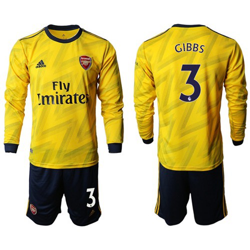 Arsenal #3 Gibbs Away Long Sleeves Soccer Club Jersey Arsenal #3 Gibbs Away Long Sleeves Soccer Club Jersey