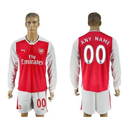 Arsenal Personalized Home Long Sleeves Soccer Club Jersey Arsenal Personalized Home Long Sleeves Soccer Club Jersey