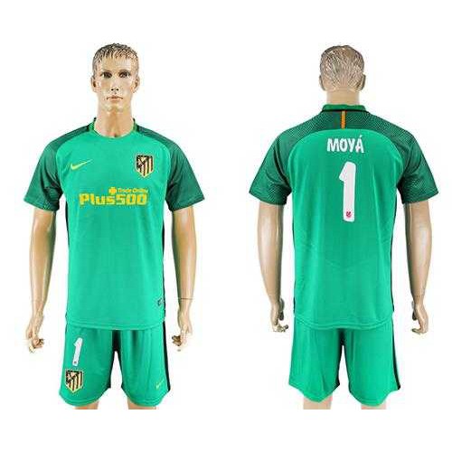 Atletico Madrid #1 Moya Green Goalkeeper Soccer Club Jersey Atletico Madrid #1 Moya Green Goalkeeper Soccer Club Jersey