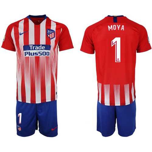 Atletico Madrid #1 Moya Home Soccer Club Jersey Atletico Madrid #1 Moya Home Soccer Club Jersey