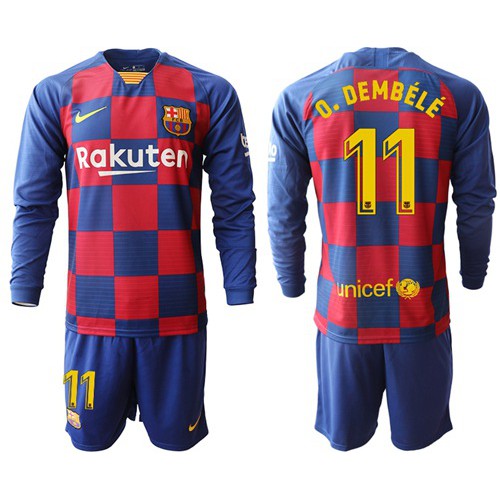 Barcelona #11 O.Dembele Home Long Sleeves Soccer Club Jersey Barcelona #11 O.Dembele Home Long Sleeves Soccer Club Jersey