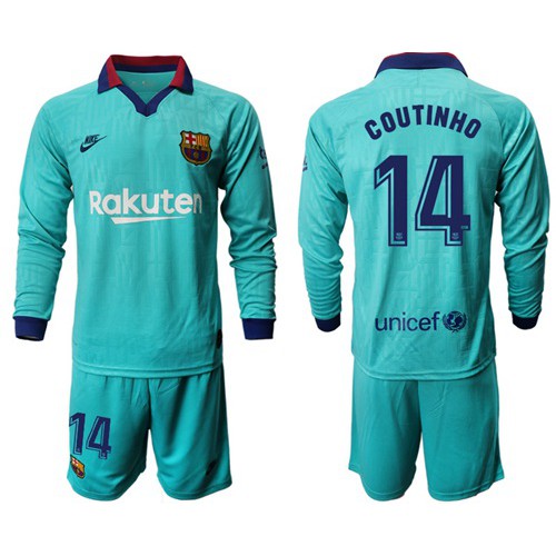 Barcelona #14 Coutinho Third Long Sleeves Soccer Club Jersey Barcelona #14 Coutinho Third Long Sleeves Soccer Club Jersey