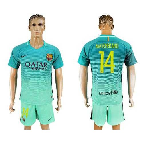 Barcelona #14 Mascherano Sec Away Soccer Club Jersey Barcelona #14 Mascherano Sec Away Soccer Club Jersey