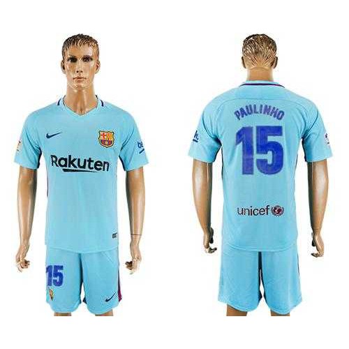 Barcelona #15 Paulinho Away Soccer Club Jersey Barcelona #15 Paulinho Away Soccer Club Jersey