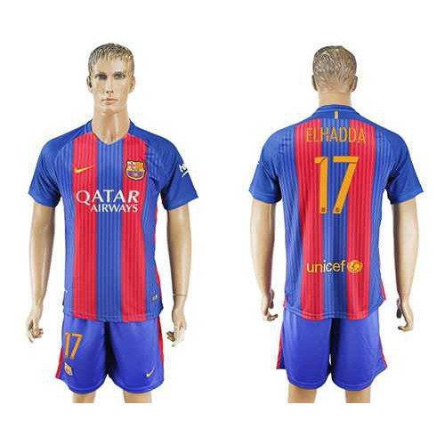 Barcelona #17 Elhadda Home Soccer Club Jersey Barcelona #17 Elhadda Home Soccer Club Jersey