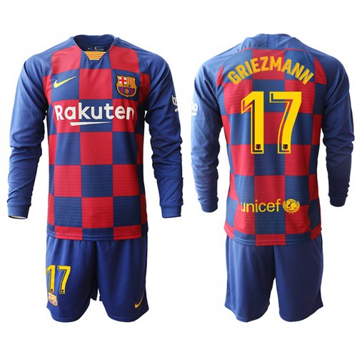 Barcelona #17 Griezmann Home Long Sleeves Soccer Club Jersey Barcelona #17 Griezmann Home Long Sleeves Soccer Club Jersey