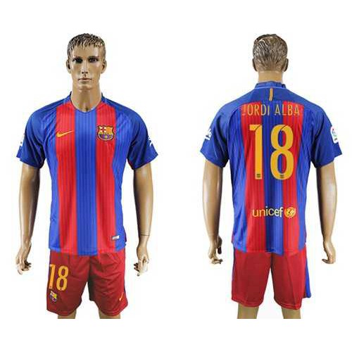 Barcelona #18 Jordi Alba Home Soccer Club Jersey Barcelona #18 Jordi Alba Home Soccer Club Jersey
