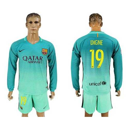 Barcelona #19 Digne Sec Away Long Sleeves Soccer Club Jersey Barcelona #19 Digne Sec Away Long Sleeves Soccer Club Jersey