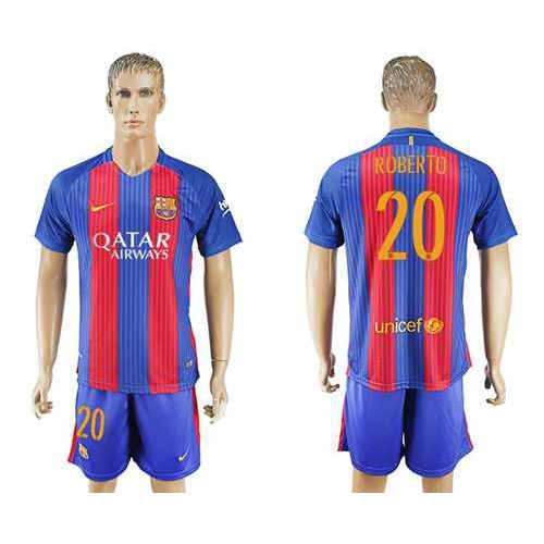 Barcelona #20 Roberto Home Soccer Club Jersey Barcelona #20 Roberto Home Soccer Club Jersey