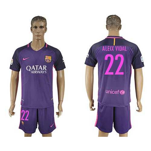 Barcelona #22 Aleix Vidal Away Soccer Club Jersey Barcelona #22 Aleix Vidal Away Soccer Club Jersey