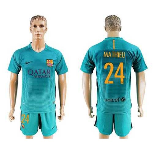 Barcelona #24 Mathieu Sec Away Soccer Club Jersey Barcelona #24 Mathieu Sec Away Soccer Club Jersey