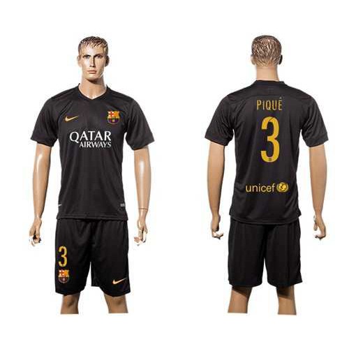 Barcelona #3 Pique Black Soccer Club Jersey Barcelona #3 Pique Black Soccer Club Jersey