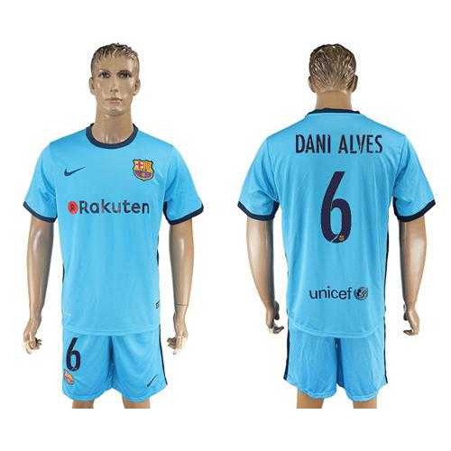 Barcelona #6 Dani Alves Away Soccer Club Jersey Barcelona #6 Dani Alves Away Soccer Club Jersey