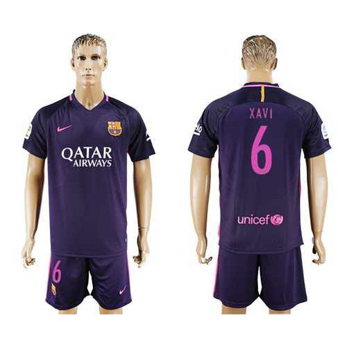 Barcelona #6 Xavi Away Soccer Club Jersey Barcelona #6 Xavi Away Soccer Club Jersey