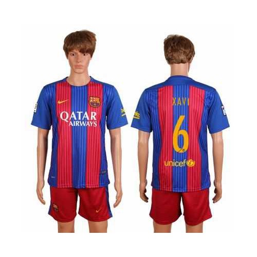 Barcelona #6 Xavi Home Soccer Club Jersey Barcelona #6 Xavi Home Soccer Club Jersey