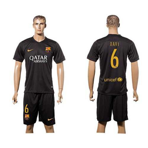 Barcelona #6 Xavi Black Soccer Club Jersey Barcelona #6 Xavi Black Soccer Club Jersey