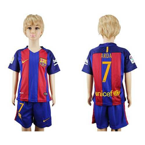 Barcelona #7 Arda Home Kid Soccer Club Jersey Barcelona #7 Arda Home Kid Soccer Club Jersey