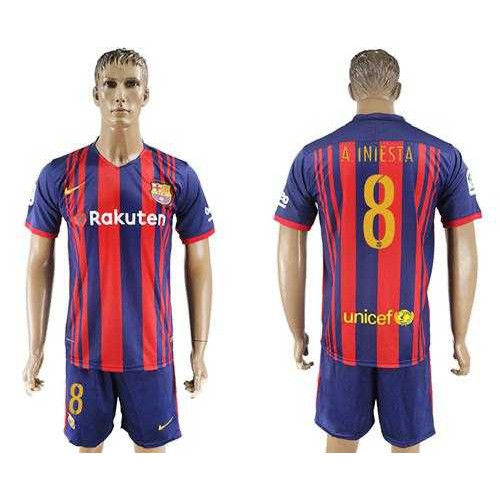 Barcelona #8 A.Iniesta Home Soccer Club Jersey Barcelona #8 A.Iniesta Home Soccer Club Jersey