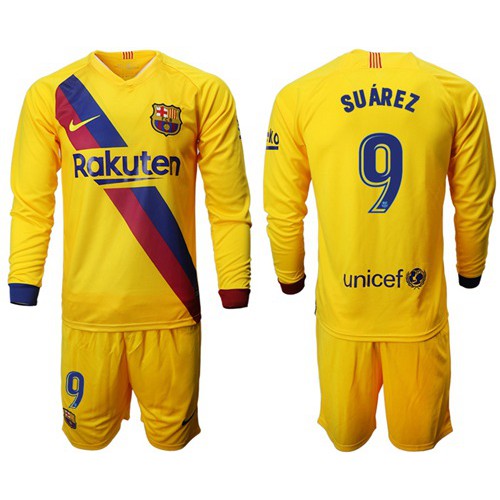 Barcelona #9 Suarez Away Long Sleeves Soccer Club Jersey Barcelona #9 Suarez Away Long Sleeves Soccer Club Jersey