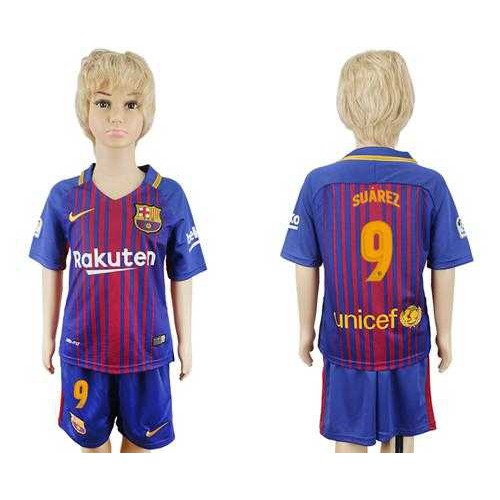 Barcelona #9 Suarez Home Kid Soccer Club Jersey Barcelona #9 Suarez Home Kid Soccer Club Jersey