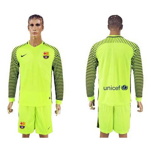 Barcelona Blank Green Goalkeeper Long Sleeves Soccer Club Jersey Barcelona Blank Green Goalkeeper Long Sleeves Soccer Club Jersey