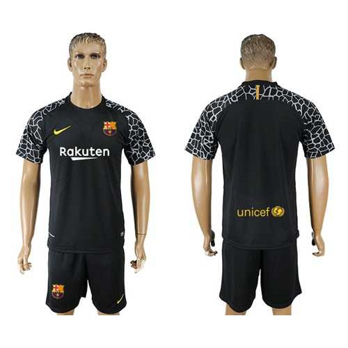Barcelona Blank Black Goalkeeper Soccer Club Jersey Barcelona Blank Black Goalkeeper Soccer Club Jersey