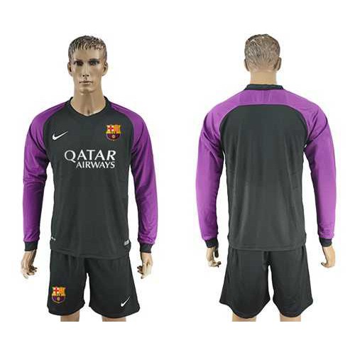 Barcelona Blank Black Goalkeeper Long Sleeves Soccer Club Jersey Barcelona Blank Black Goalkeeper Long Sleeves Soccer Club Jersey